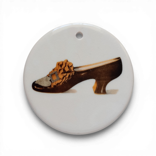 Ada Cavendish Stage Shoe Ceramic Tondi – Bronze Victorian Diva & Theatre Drama | Vintage Collectible Ornament | Unique Holiday Gift