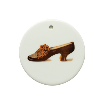 Ada Cavendish Stage Shoe Ceramic Tondi – Bronze Victorian Diva & Theatre Drama | Vintage Collectible Ornament | Unique Holiday Gift
