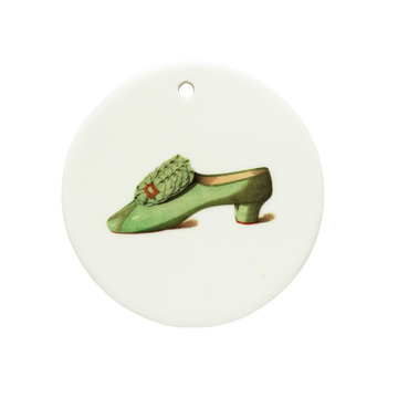 Nile Green Victorian Satin Shoe Ceramic Tondi – Ada Cavendish as Lady Teazle | Vintage Collectible Ornament | Unique Holiday Gift