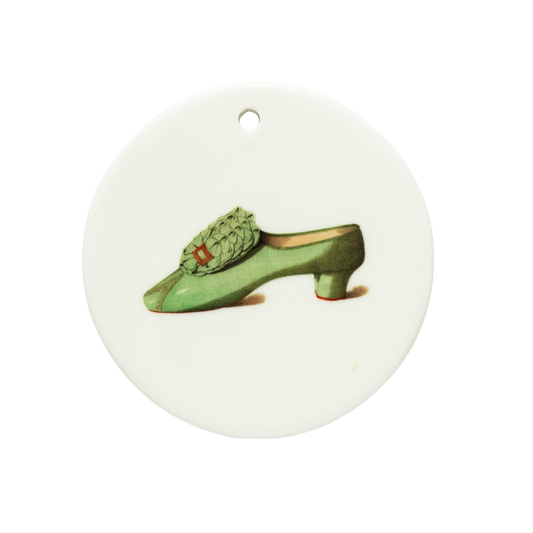 Nile Green Victorian Satin Shoe Ceramic Tondi – Ada Cavendish as Lady Teazle | Vintage Collectible Ornament | Unique Holiday Gift