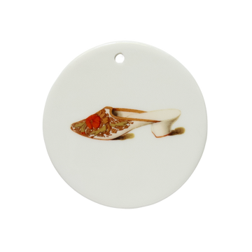 Algiers Golden Slipper Ceramic Tondi – Victorian Exotic Flair & Eastern Inspiration | Vintage Collectible Ornament | Unique Holiday