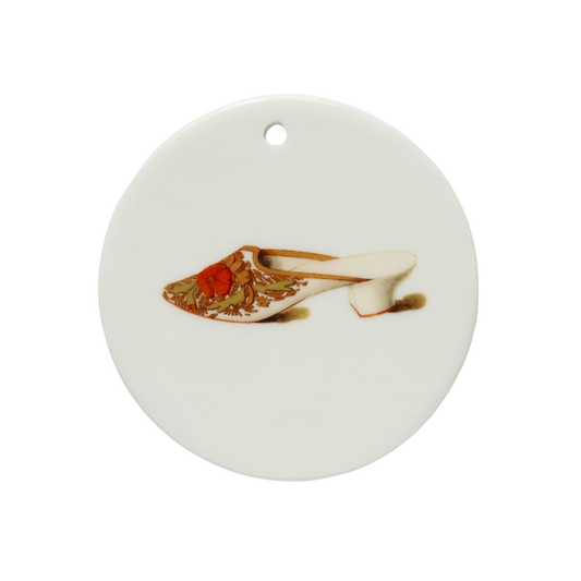 Algiers Golden Slipper Ceramic Tondi – Victorian Exotic Flair & Eastern Inspiration | Vintage Collectible Ornament | Unique Holiday