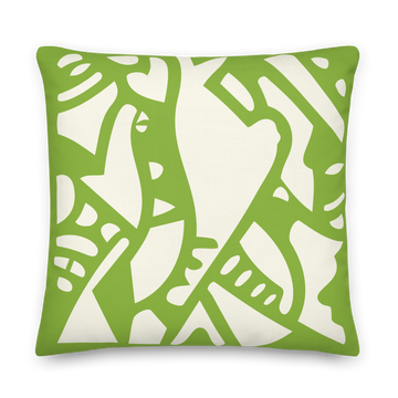 Enchanted Grouse — Green Apple and Ivory | Mikko Collection Accent Pillow